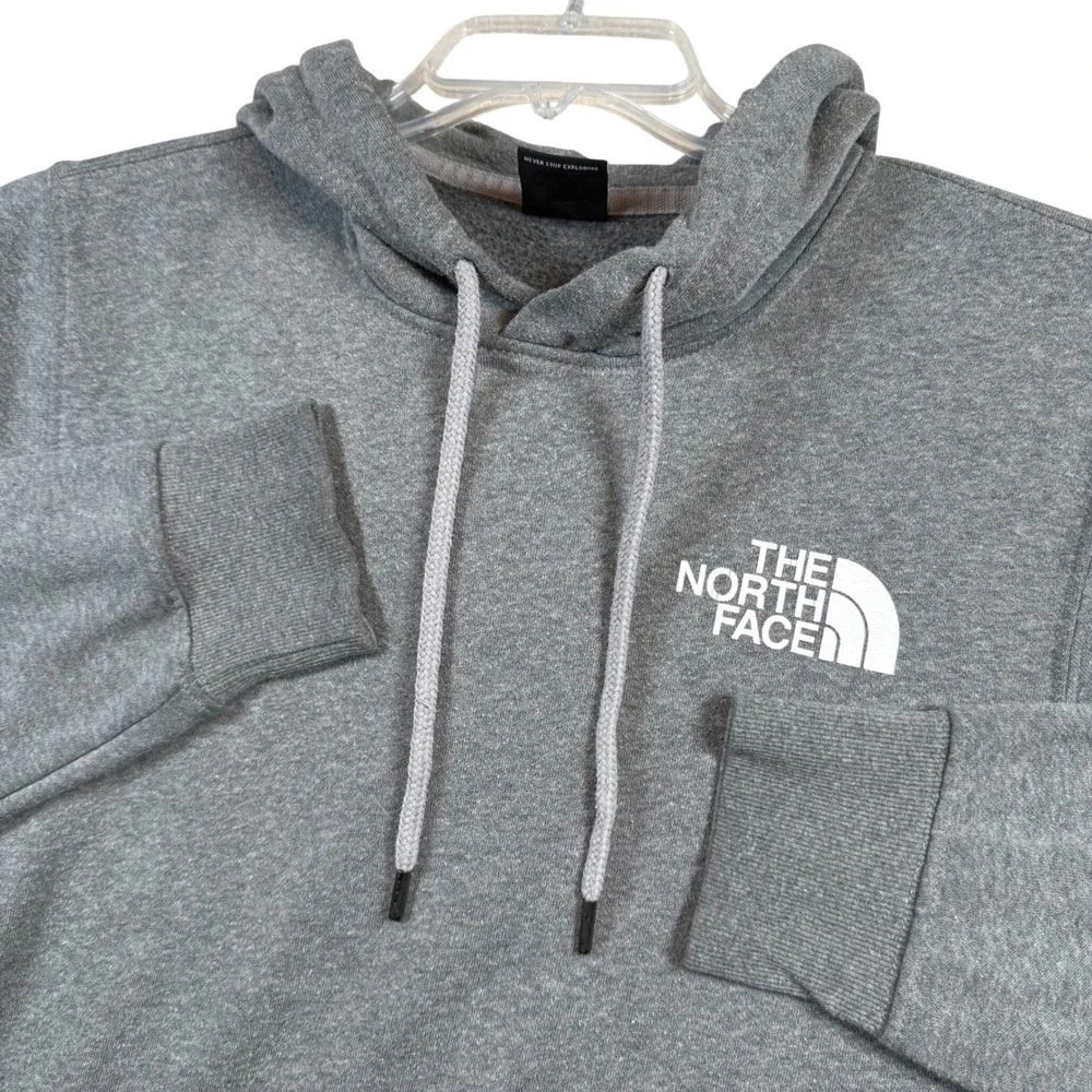 The North Face Hoodie Mens Small‎ Gray Never Stop Exploring Graphic Pullover